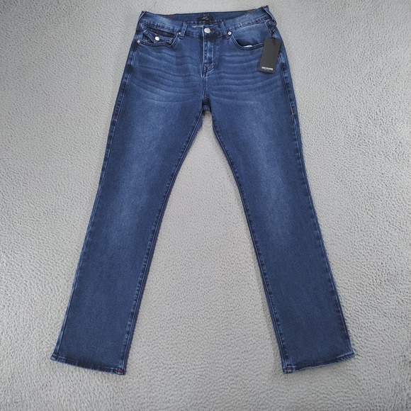True Religion Other - True Religion Ricky Relax Straight Jeans Mens 32x34 Blue Flap Pocket Stretch NWT